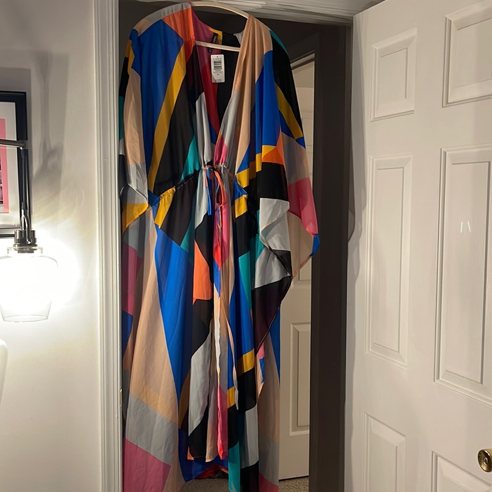 NWT Torrid maxi dress kaftan (swim coverup) size 3/4